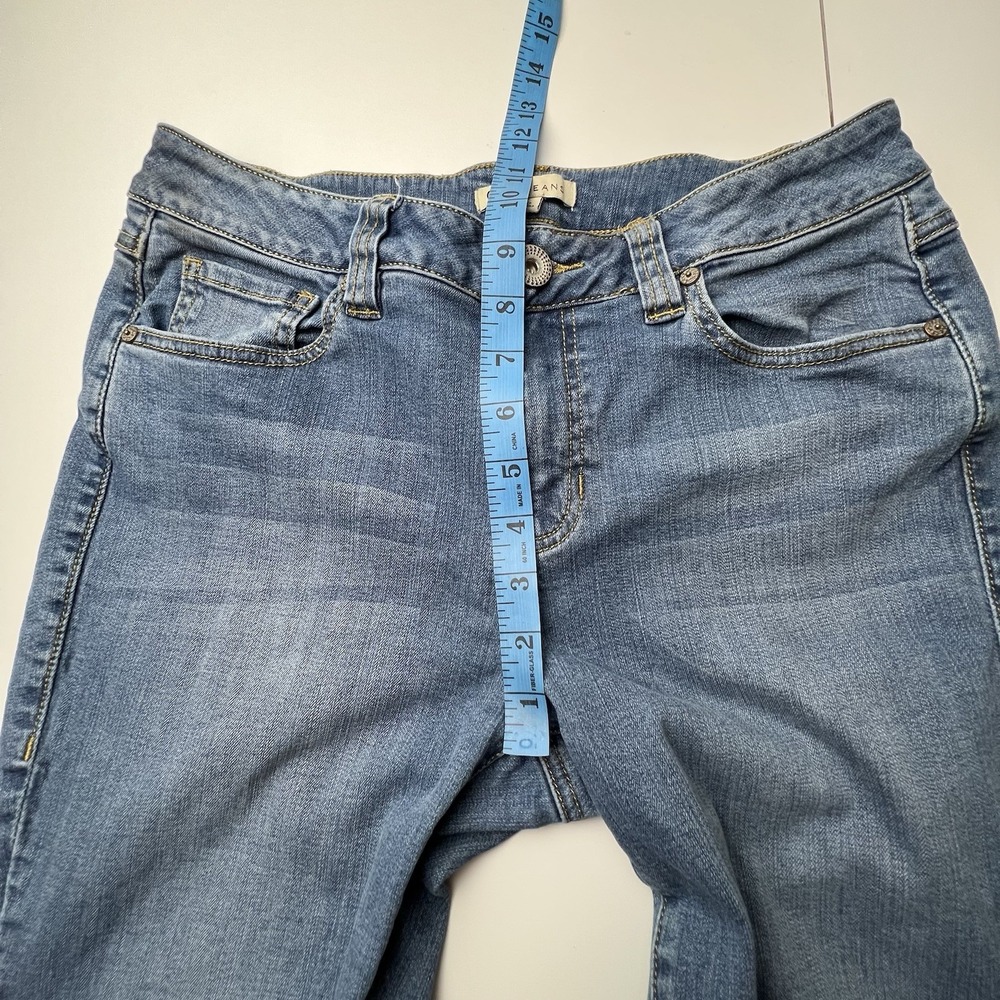 CAbi Zip Ankle Mid Rise Sz 8 Women's Light Wash Cropped Stretch Jeans Stye #232 - Picture 6 of 15